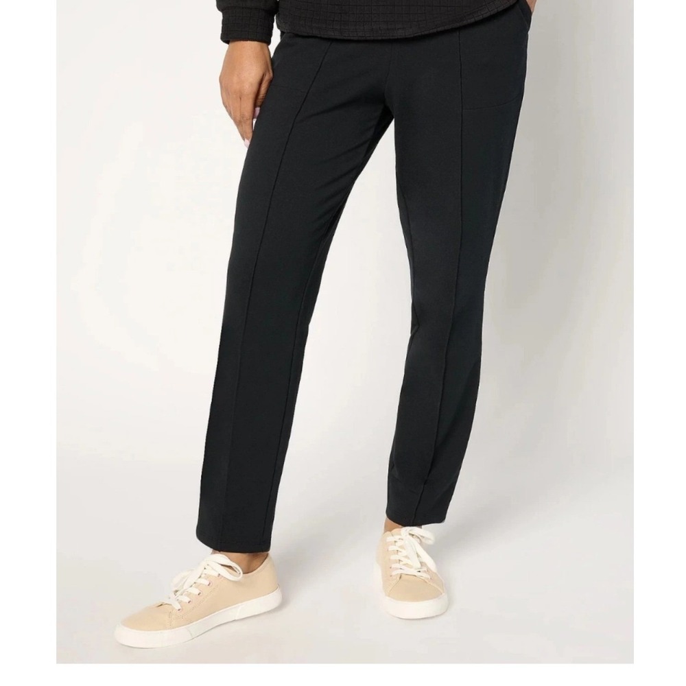 Sport Savvy Regular French Terry Pintuck Pull-On Pants Black Small A6753090126